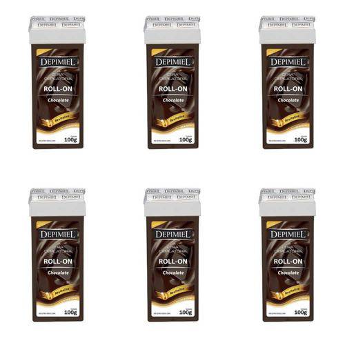 Depimiel Chocolate Cera Depilatória Rollon 100g (kit C/06)