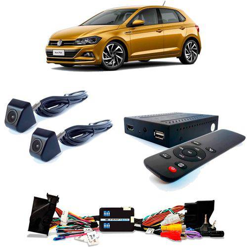 Desbloqueio de Multimídia com TV Full HD Câmera de Ré e Frontal VW Polo 2018 a 2019