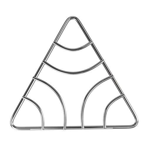 Descanso Triangular de Panela Aço Cromado Org8523 Euro Home