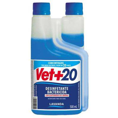 Desinfetante Vet + 20 Bactericida de Lavanda - 500 Ml