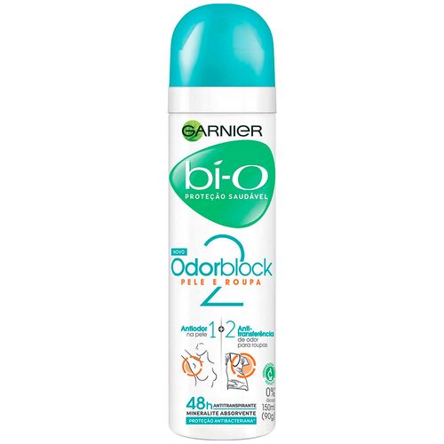 Desodorante Aerosol Bì-O Feminino Pele e Roupa Odor Block 150ml