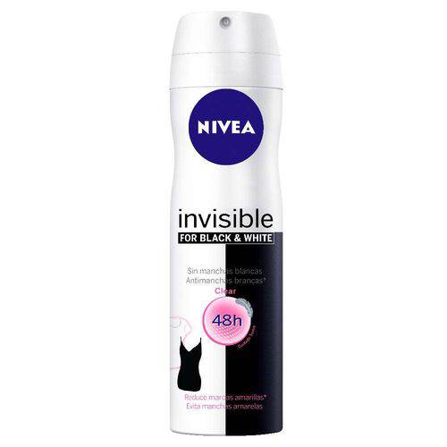 Desodorante Aerosol Nivea Feminino Invisível Black White Clear 150ml