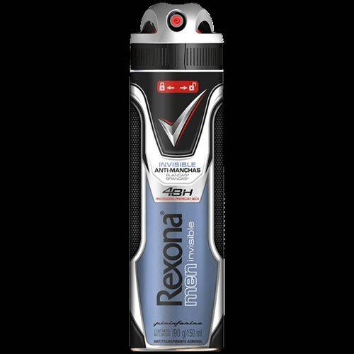 Desodorante Aerosol Rexona 150ml Masculino Invisible Unit