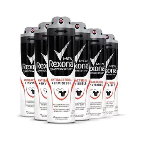 Desodorante Aerosol Rexona Antibacterial+invisible Masculino 90g 6und