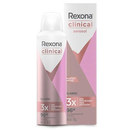 Desodorante Aerosol Rexona Clinical Classic Feminino Antitranspirante 96h 150ml