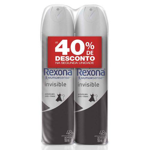 Desodorante Aerosol Rexona Invisible Feminino 150ml 2 Unidades
