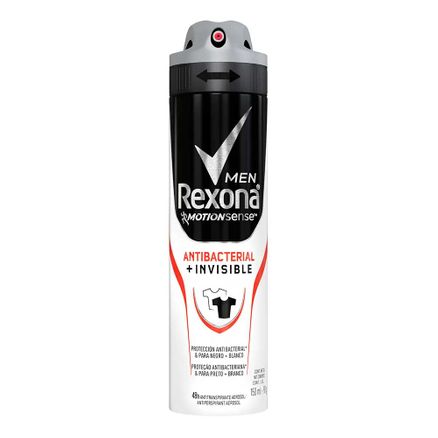 Desodorante Aerosol Rexona Men Antibacterial + Invisible Antitranspirante 48h 150ml