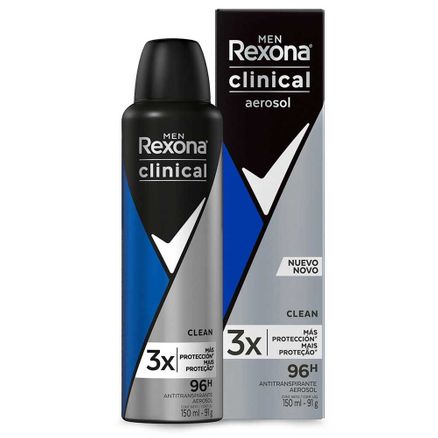 Desodorante Aerosol Rexona Men Clinical Clean Antitranspirante 96h 150ml