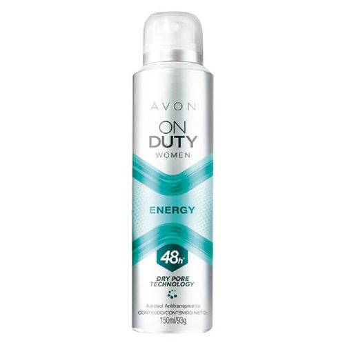 Desodorante Aerossol Antitranspirante On Duty Women Energy - 150ml