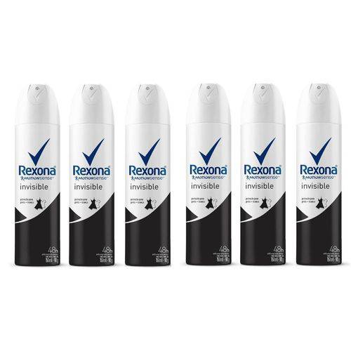 Desodorante Antitranspirante Aerosol Rexona Women Invisible 150ml 6und
