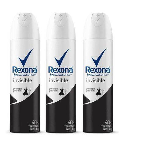Desodorante Antitranspirante Aerosol Rexona Women Invisible 150ml 3und