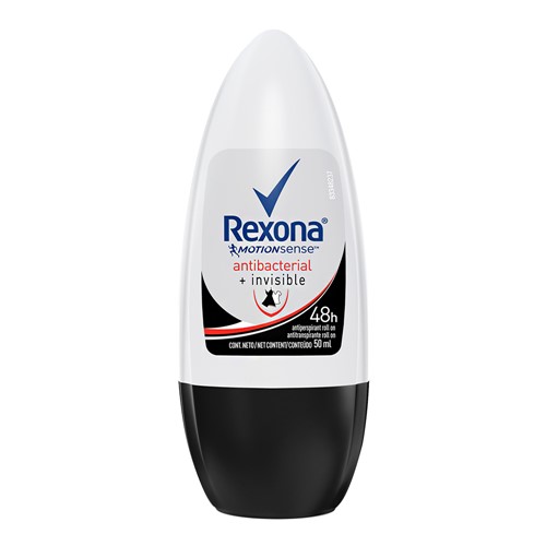 Desodorante Antitranspirante Rexona Antibacterial + Invisible Roll-on com 50ml