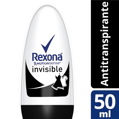 Desodorante Antitranspirante Rexona Feminino Invisible Roll-on com 50ml