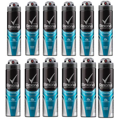 Desodorante Antitranspirante Rexona Masculino Aerosol Xtracool (12 Unidades)