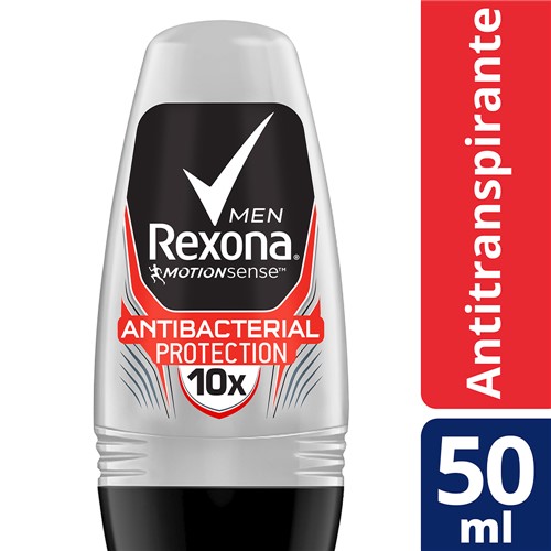Desodorante Antitranspirante Rexona Men Proteção Antibacteriana Roll-on com 50ml