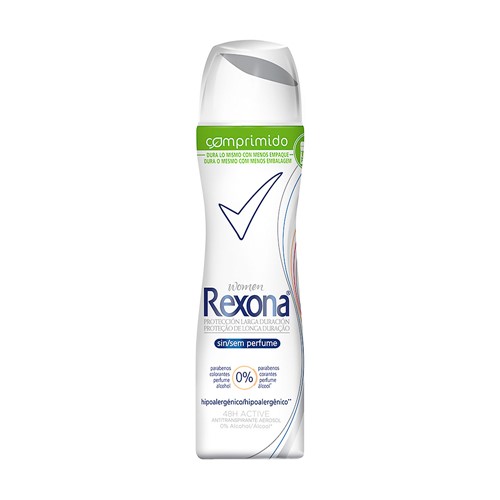 Desodorante Antitranspirante Rexona Sem Perfume Aerosol Women Comprimido com 85ml