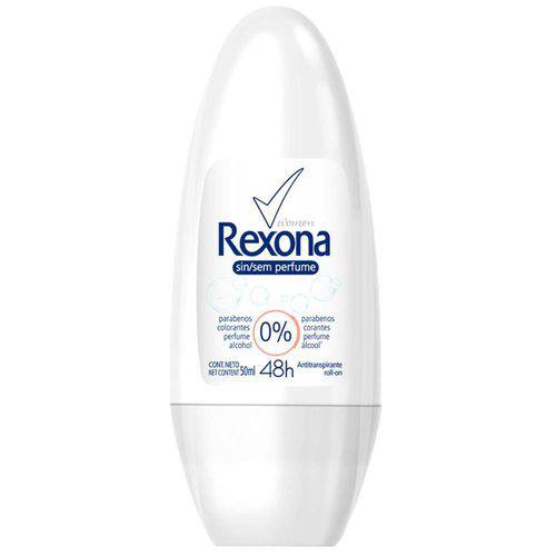 Desodorante Antitranspirante Roll-On Rexona Women Sem Perfume Feminino 50ml
