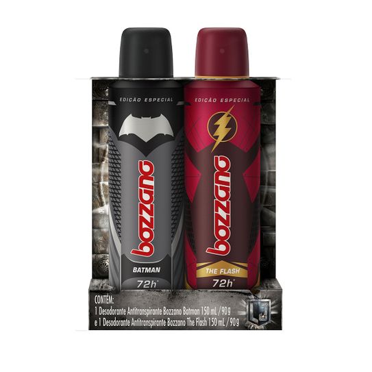 Desodorante Bozzano Batman + The Flash 72h 90g com 02 Unidades Preço Especial