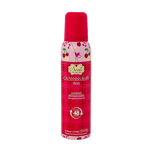 Desodorante Giovanna Baby Sweet Collection Cherry Aerosol Antiperspirante 48h com 150ml