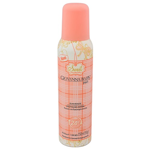 Desodorante Giovanna Baby Sweet Collection Peach Aerosol Antiperspirante 24h com 150ml