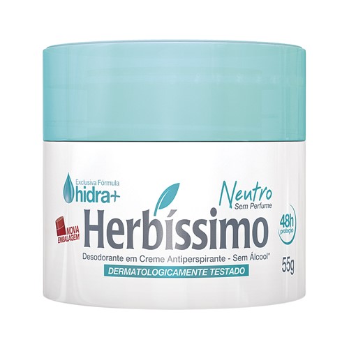 Desodorante Herbíssimo Neutro Creme Antiperspirante com 55g