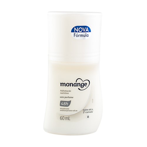 Desodorante Monange Hidratação Nutritiva Sem Perfume Roll-on Antitranspirante 48h com 60ml