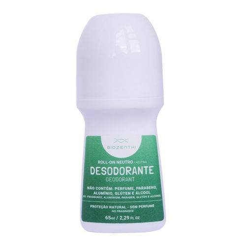 Desodorante Natural Vegano Sem Alumínio Biozenthi Neutro Roll-on 65ml