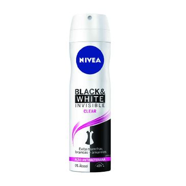 Desodorante Antitranspirante Aerosol Nivea Invisible Black & White Clear 150ml