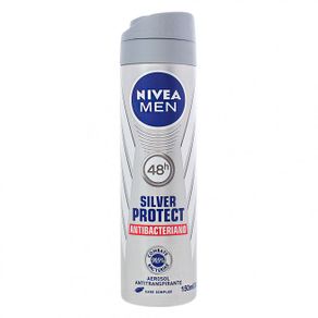 Desodorante Nivea Aerosol Silver Protect Antibacteriano Men 150ml