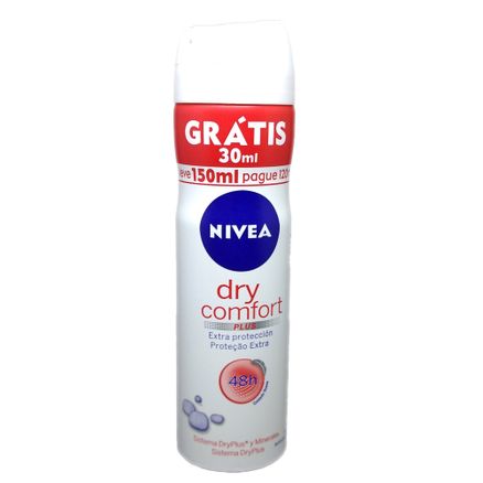 Desodorante Nivea Dry Comfort Plus 48h Leve 150ml Pague 120ml
