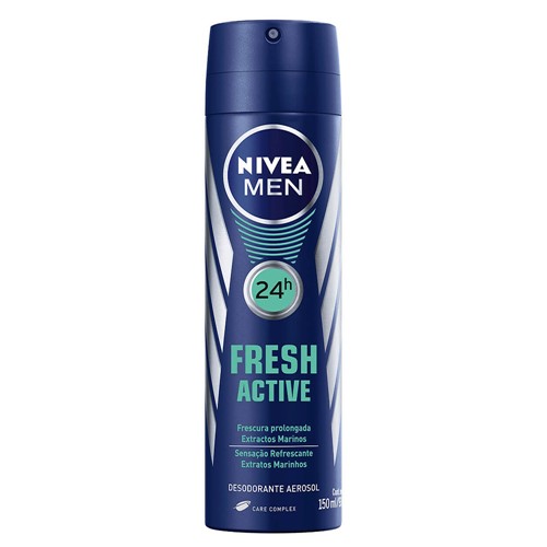 Desodorante Nivea For Men Fresh Active Aerosol 24h com 150ml