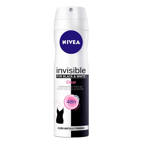Desodorante Nivea Invisible For Black & White Clear Aerosol Antitranspirante 48h 150ml Desodorante Nivea Invisible For Black & White Clear Aerosol Antitranspirante 48h com 150ml