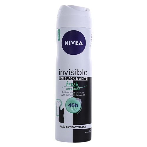 Desodorante Nivea Invisible For Black & White Fresh Erva Doce Aerosol Antitranspirante 48h 150ml