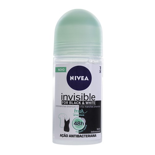 Desodorante Nivea Invisible For Black & White Fresh Erva Doce Roll-on Antitranspirante 48h 50ml