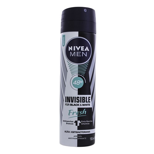 Desodorante Nivea Men Invisible Black & White Fresh Aerosol Antitranspirante 48h 150ml