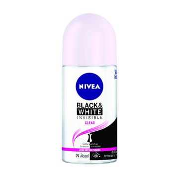 Desodorante Antitranspirante Roll On Nivea Invisible Black & White Clear 50ml