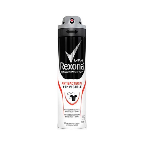 Desodorante Rexona Aerosol Men Antibacterial+Invisible 150ml