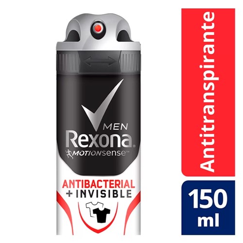 Desodorante Rexona Men Antibacterial + Invisible Aerosol Antitranspirante 48h 150ml