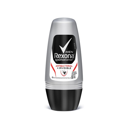 Desodorante Rexona Roll On Antibacterial Invisible Masculino