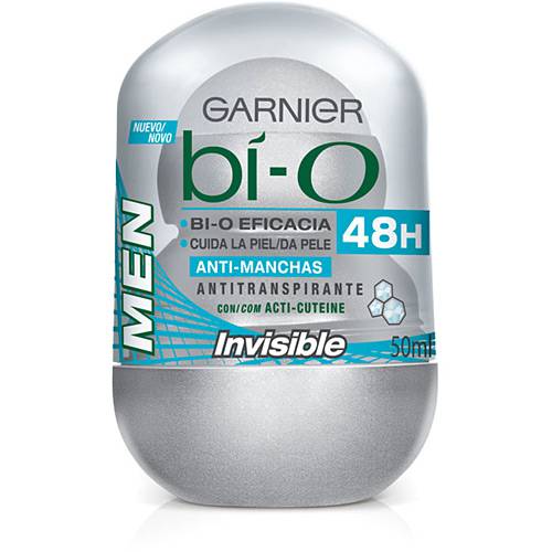 Desodorante Roll-on Bí-O Invisible Masculino 50ml - Garnier