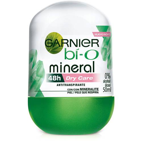 Desodorante Roll-on Bí-O Mineral Dry Care Feminino 50ml - Garnier