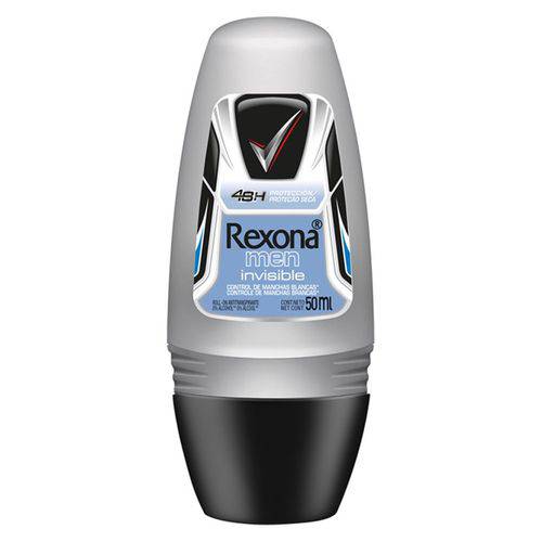 Desodorante Roll-on Masculino Invisible 50ml Unid - Rexona