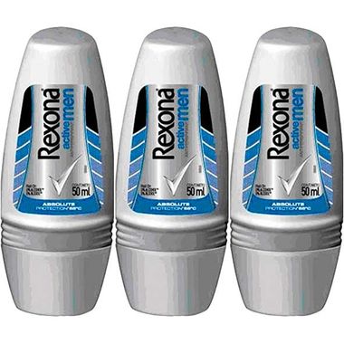 Desodorante Roll On Rexona Active 50ml Cj. C/ 3 Un.