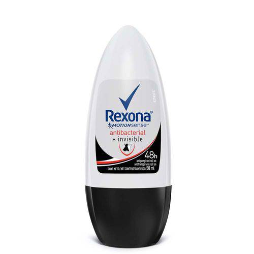 Desodorante Roll On Rexona Antibacterial Invisible Feminino 50ml