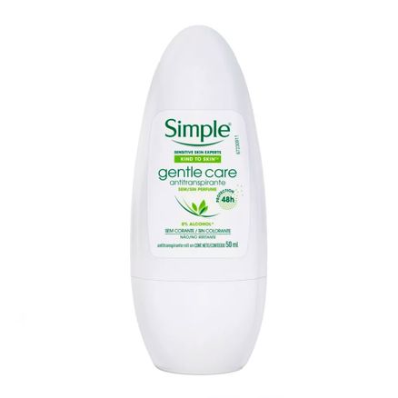 Desodorante Roll-On Simple Gentle Care Antitranspirante Sem Perfume 50ml