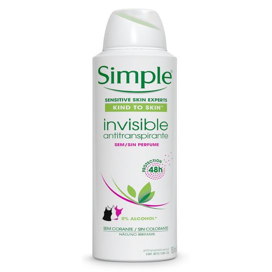 Desodorante Simple Invisible Aerosol 150ml