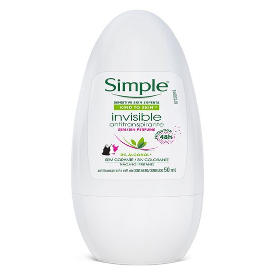 Desodorante Simple Invisible Rollon 50ml