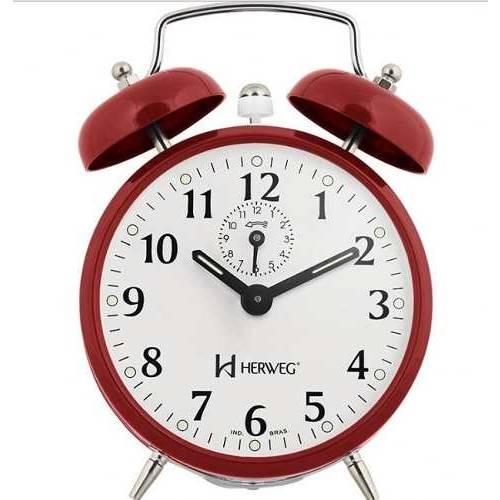 Despertador Herweg 2208 044 Vermelho Antigo Retrô Relógio