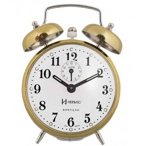Despertador Herweg 2370 Dourado Picoteado Vintage Relógio
