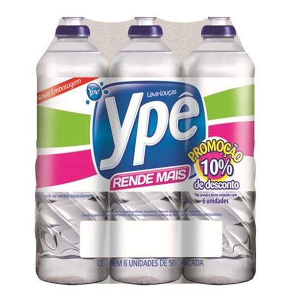 Detergente Liq Ype 500ml com 6 10%Desconto Clear